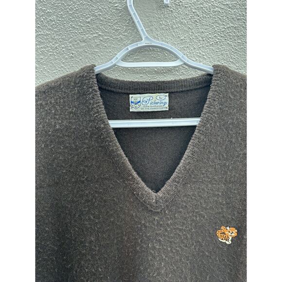Womens Pickering by Kimberton Sweater Size Large Brown Lion Long Sleeve V-neck - Picture 2 of 12